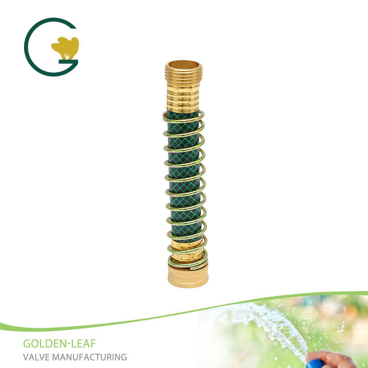 Brass Garden Hose Extension Adapter, Hose Kink Protector dengan Coil Spring