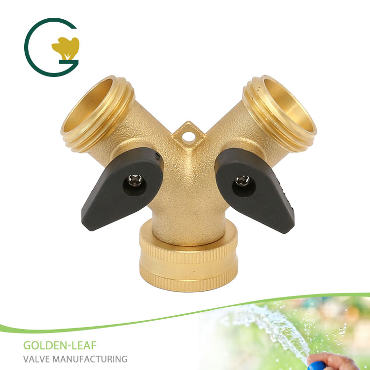 Brass Garden Hose Pipe Connector Splitter Y Shape Valve