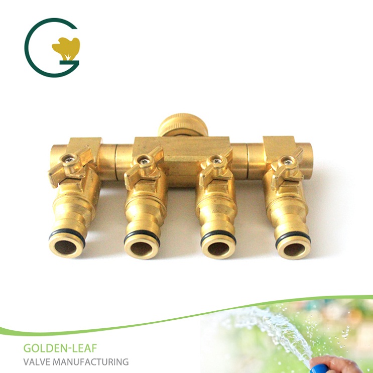 Duty Brass 4 Way Hose Manifold Hose Pipe Adapter