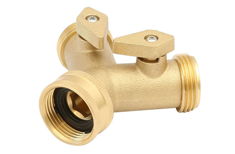 Tembaga 2 Way Garden Hose Connector made in China