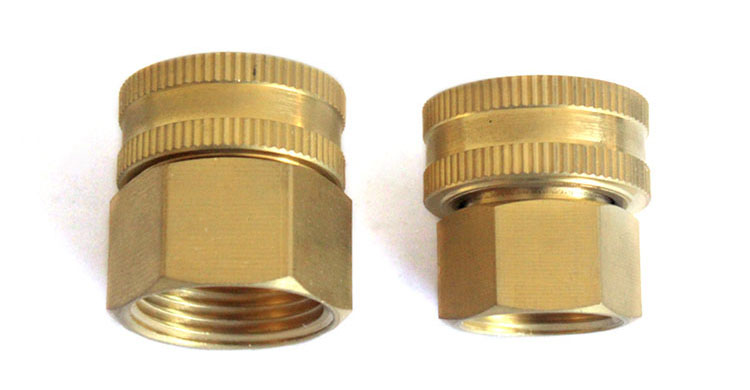 Dual Female Tembaga Swivel Hose Connector